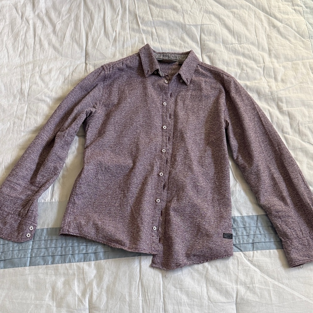 Elegant Burgundy Button-Down Shirt for Men